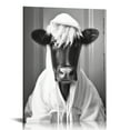thumbnail image 1 of COMIO Black White Animal Portrait Wall Art Print Highland Cow Canvas Picture Artwork for Bedroom Bathroom Decor (12"x16"), 1 of 4