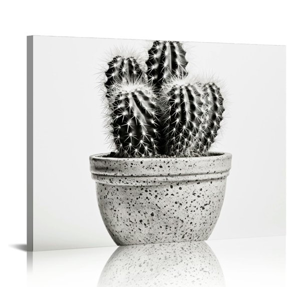 COMIO Black and White Cactus Canvas Wall Art Saguaro Cactus Pictures Wall Art Cactus Prints Wall Art Cactus Artwork Poster Cactus Wall Painting for Living Room Bedroom Decor