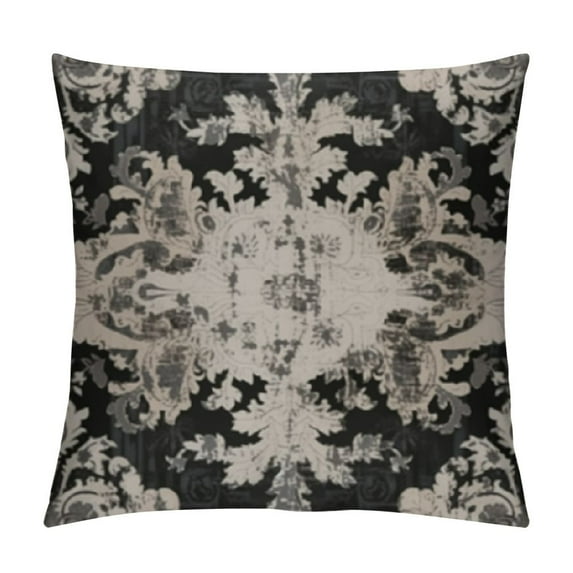 COMIO Black White Grey Ethnic Boho Pillow Covers Bohemian Carpet Vintage Gray Floral Pillow Cases Southwestern Throw Pillows Home Decor for Living Room Bedroom Outdoor Cushion