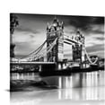 thumbnail image 1 of COMIO  Black White London Tower Bridge Canvas Wall Art England Cityscape Painting UK Pictures Modern Artwork Home Decor for Living Room Giclee Wooden Framed Stretched, 1 of 4