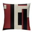 thumbnail image 1 of COMIO Black Wine Red Geometric Decorative Cushion Pillow Covers Modern Geometric Grey Black and Red Grid Stripe Decor Irregular with Hidden Zipper Home for Couch Bed, 1 of 5