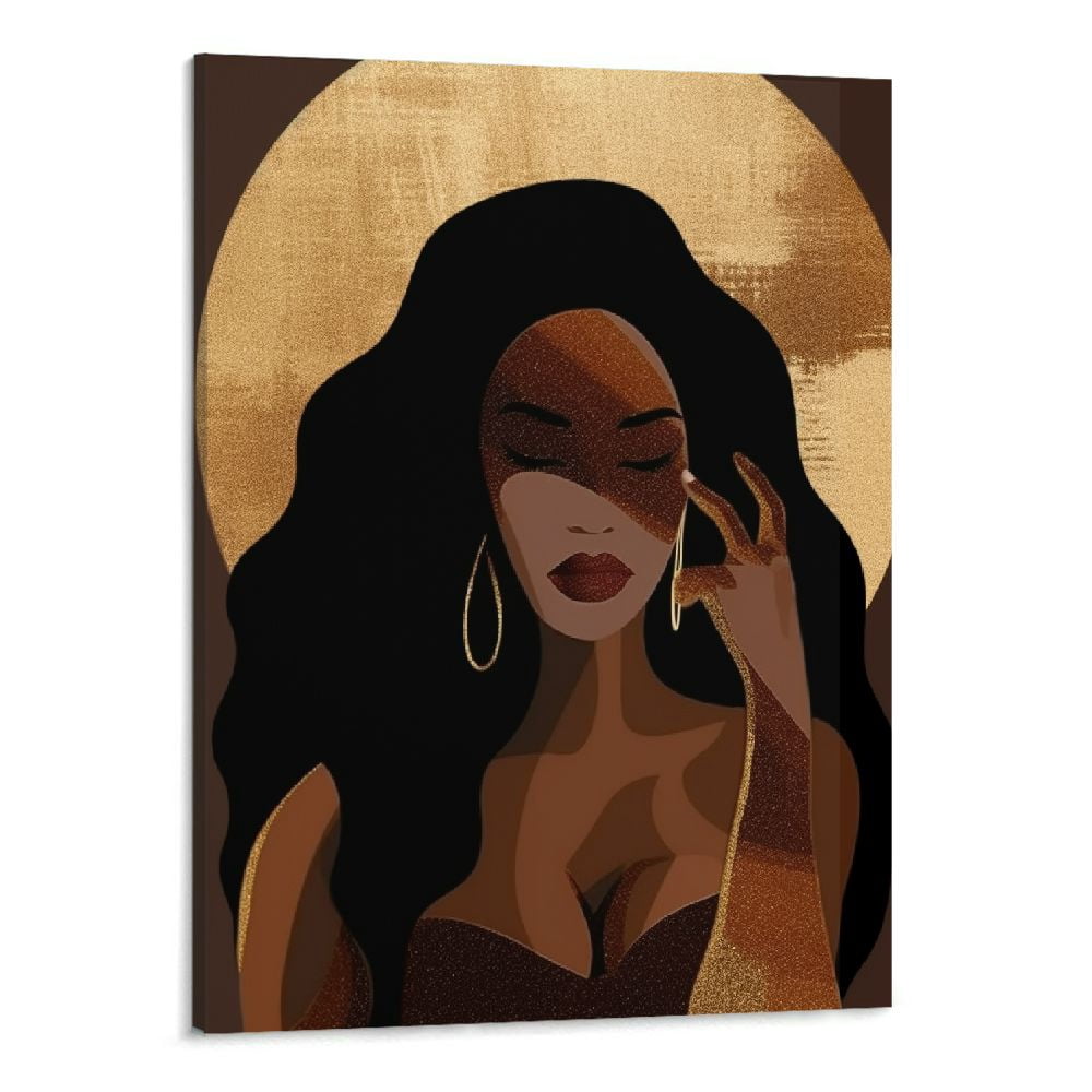 COMIO Black Woman Wall Art Canvas Poster Decorative African American ...