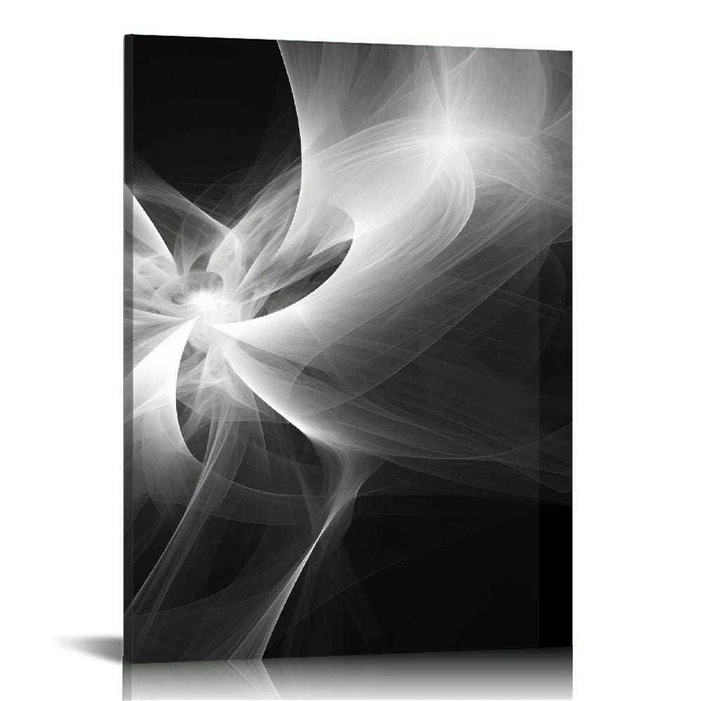 COMIO Black and White Abstract Line Art Canvas Print Painting Modern ...
