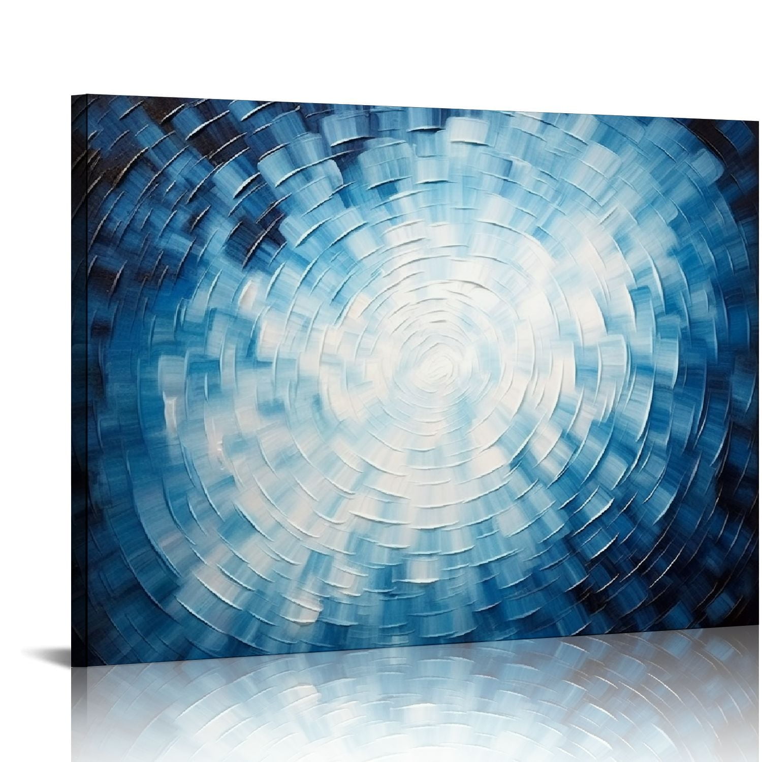 COMIO Blue Abstract Canvas Wall Art Hand Painted & Heavy Textured