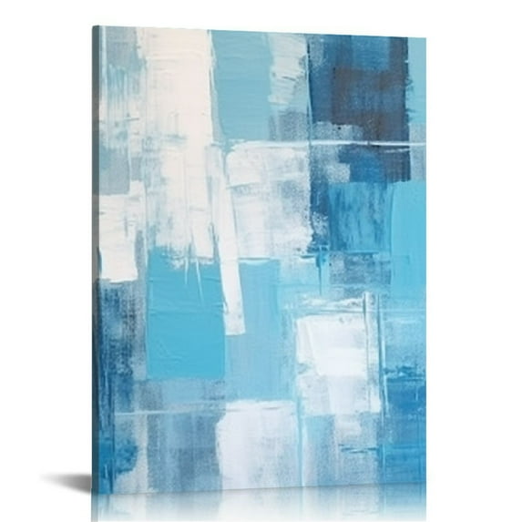 MLJA Blue Abstract Wall Art Easy to Install Canvas Wall Art & Blue Art Wall Decor for Bedroom Canvas Artwork Pictures