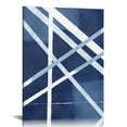thumbnail image 1 of COMIO  Blue Abstract Wall Art Navy Blue Bathroom Decor Blue Pictures Wall Decor Modern Home Decor Geometric Canvas Wall Art Framed (Navy Blue), 1 of 5