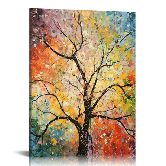 COMIO Blue Birch Trees Wall Art Forest Landscape Picture Modern Canvas, Nature Teal Abstract Painting Artwork Framed for Bathroom Living Room Bedroom Home Office Wall Decor