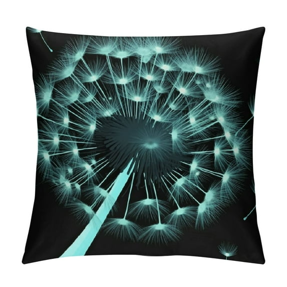 COMIO Blue Dandelion Pillow Cover Weed Plant Rustic Style Square Throw Pillow Cover for Teens Adult Bedroom Decor Modern Nature Lover Botanical Decorative Cushion Cover