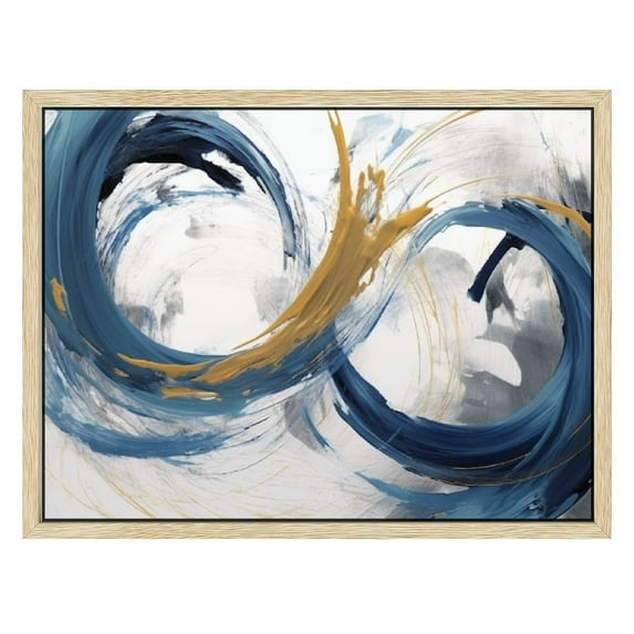 COMIO Blue Fantasy Colorful Graffiti on White Background Canvas Wall Art with Wooden Frame, 16x12in / 20x16in 16x12in