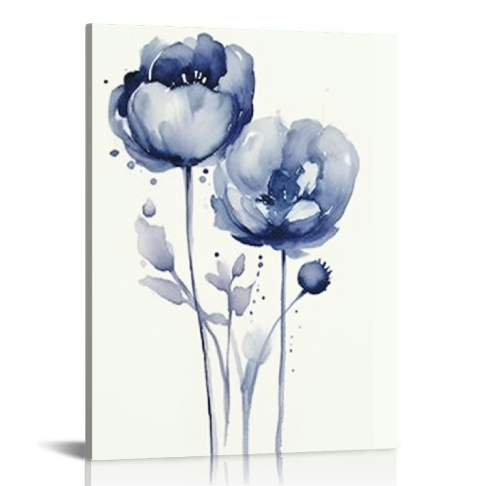 COMIO Blue Flickering Floral Peony Modern Picture Wall Art Print comio-blue-flickering-floral-peony-modern-picture-wall-art-print