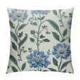 thumbnail image 1 of MLJA Blue Floral Block Print Pillow Covers Light Blue Green Chinoiserie Flowers Birds Decorative Pillows Outdoor Farmhouse Cushion Case Pillowcase for Sofa Bed Room Decor, 1 of 5