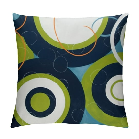 COMIO Blue and Green Pillow Covers, Navy Blue Green Geometric Pillows Cover Outdoor Durable Abstract Throw Pillow Cases Zipper for Patio Couch Sofa Living Room Home Decor