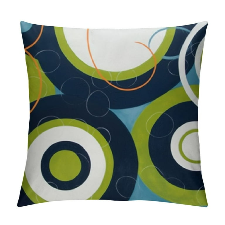 COMIO Blue and Green Pillow Covers Navy Blue Green Geometric Pillows Cover Outdoor Durable Abstract Throw Pillow Cases Zipper for Patio Couch Sofa