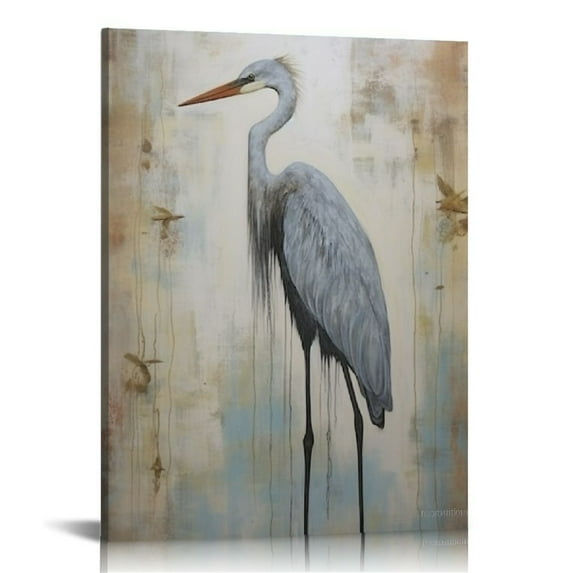 COMIO Blue Heron Canvas Wall Art on Beach Artworks for Home Office Decor