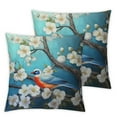 thumbnail image 1 of COMIO  Blue Night Cherry Blossoms Throw Pillow Covers Cases, Pack of 2 Soft Decorative Home Cushion Covers for Car Sofa Couch Bed Living Room, 1 of 6