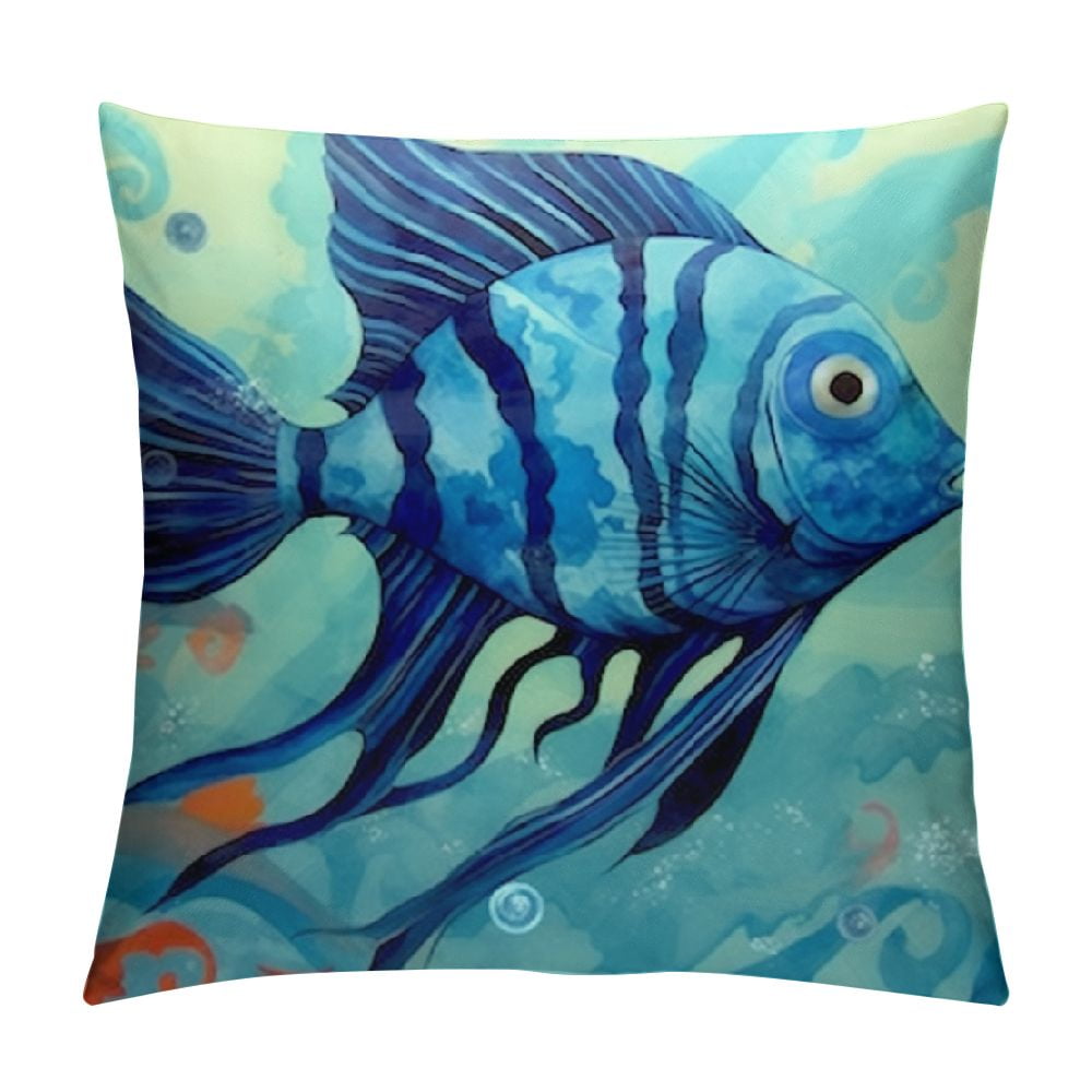 COMIO Blue Ocean Beach Outdoor Throw Pillow Covers Starfish Seahorse