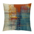 thumbnail image 1 of COMIO  Blue and Orange Decorative Throw Pillow Covers Teal Vintage Abstract Messy Rust Painting Pillow Cases Turquoise Pillow Shams for Sofa Couch Bed Living Room Outdoor Home Décor, 1 of 5