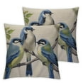 thumbnail image 1 of COMIO  Blue Robin Bird Throw Pillow Cover Stand On Branch Foliage Furry Vivid Animal Nature Pillow Case Decorative Men Women Boy Girl Room Cushion Cover for Home Couch Bed 2pc, 1 of 6