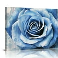 thumbnail image 1 of COMIO  Blue Rose Flower Picture Decor Wall Art Navy Gray Vintage Floral for Bedroom Bathroom Walls Decoration Canvas, 1 of 4
