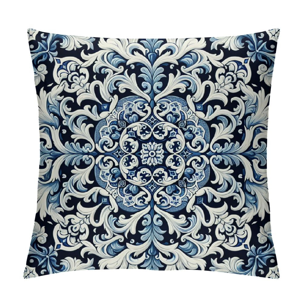COMIO Blue and White Chinoiserie Pillow Covers, Blue Chinoiserie Pillows Decorative Throw