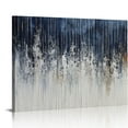 thumbnail image 1 of COMIO  Blue &amp; Silver Canvas Wall Art, Painted Abstract Painting Wall Art on Canvas, Indigo Wall Picture Painting for Living Room Sofa Decoration, 1 of 4