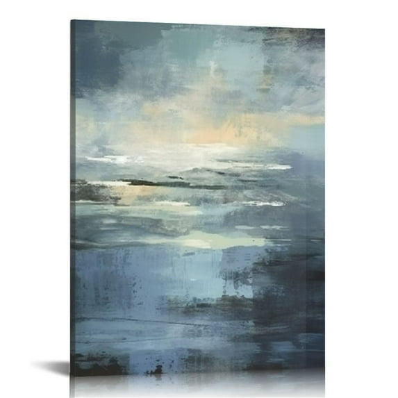 COMIO Blue and Grey Wall Art-Abstract Picture Canvas Print Wall Painting Modern Artwork Canvas Wall Art for Living Room Home Office Décor