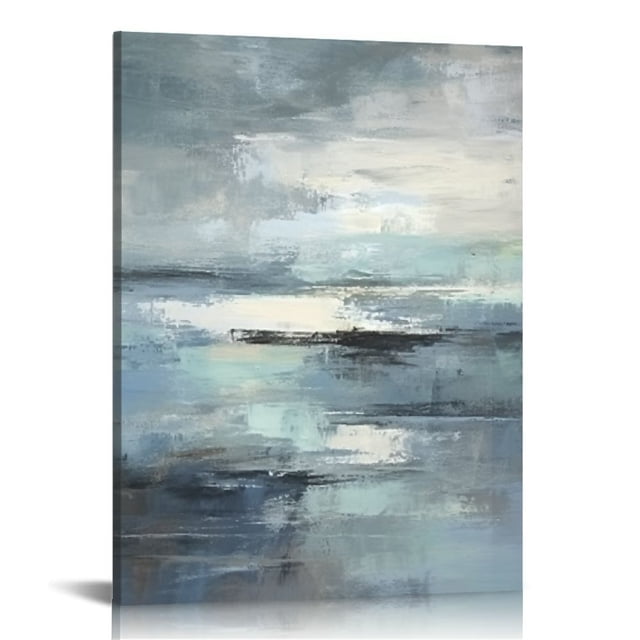COMIO Blue and Grey Wall ArtAbstract Picture Canvas Print Wall