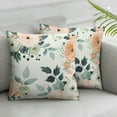thumbnail image 1 of COMIO Blush Pink Floral Bouquets Throw Pillow Covers Rose Flowers Exotic Summer Peach Coral Square Pillow Cases Set of 2 for Decorative Cushion Bed Couch Sofa White, 1 of 6