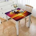 thumbnail image 1 of COMIO Body Palm Tree Dolphin Sea Beach Sunset Landscape Tablecloth White, 1 of 7