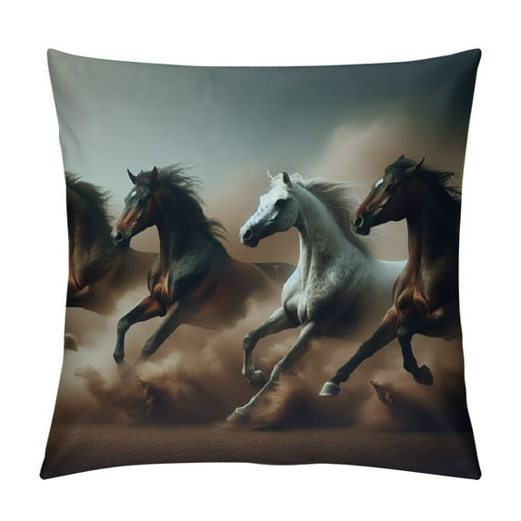 COMIO Body Pillow Cases Cover,Animals Galloping in The Sand Running Horses Pattern Printed Long Pillow Protector with Zipper Soft Large Covers Cushion for Beding,Couch,Sofa,Home Gift