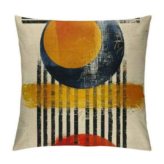 COMIO Boho Abstract Modern Art Decorative Throw Pillow Cover, Minimalist Geometric Bohemian Sun Moon Decoration, Botanical Plant Square Pillowcase Cushion Case Sofa Couch Home Decor