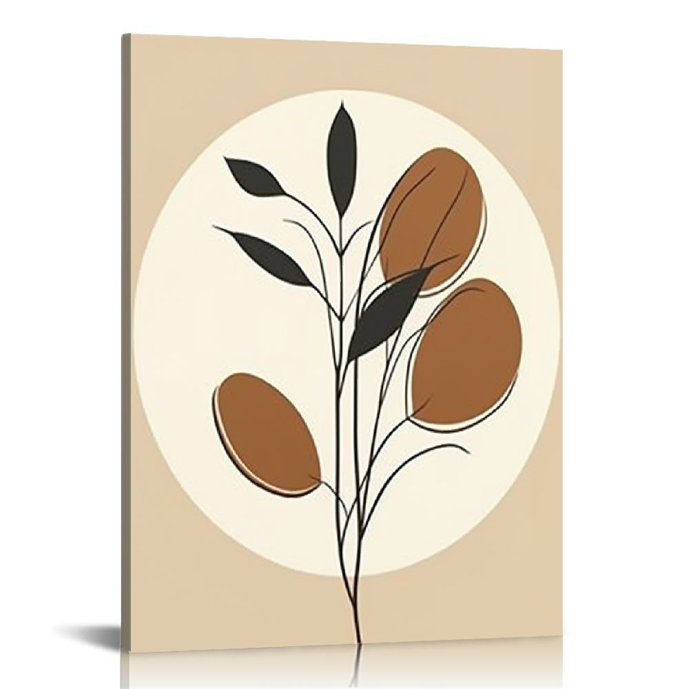 COMIO Boho Canvas Wall Art Botanical Minimalist Art Print Leaves Sun Comio boho canvas wall art botanical minimalist art print leaves sun