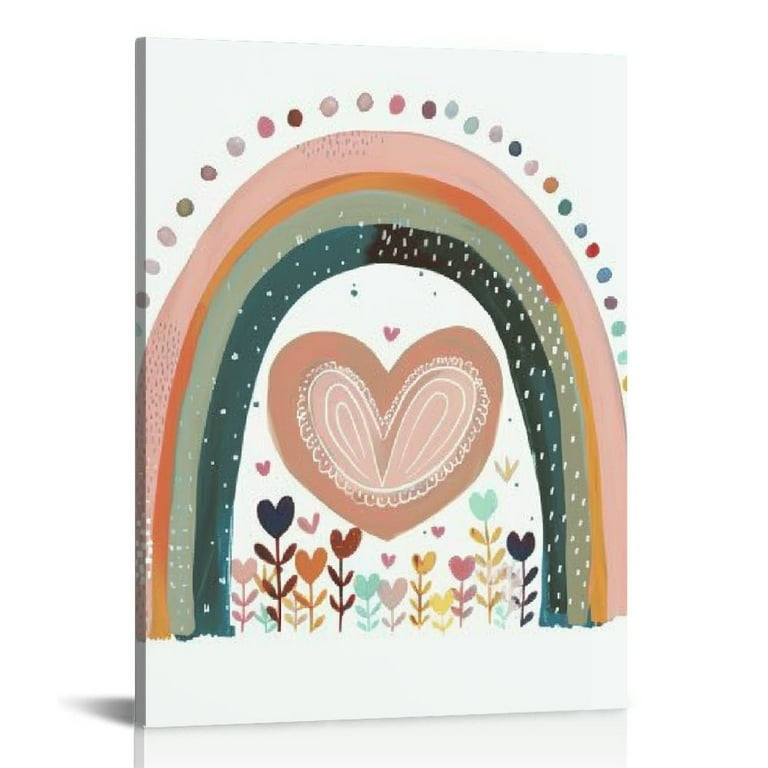 COMIO Boho Nursery Wall Art Cloud Sunshine Rainbow Prints Rrainbow
