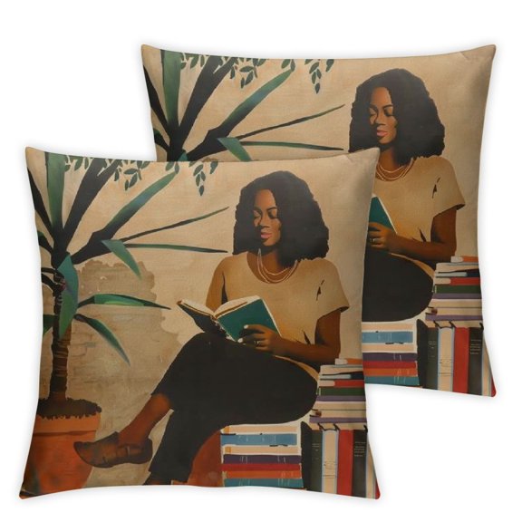 COMIO Boho Pillow Covers , African American Gifts for Black Women, Boho Decorative Sun Moon Pillow Covers , African Decorations for Home, Boho Decor, Black Girl Room Decor 2pc