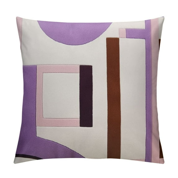 COMIO Boho Throw Pillow Cover Purple Simple Textured Throw Pillow Cover, Modern Minimalist Abstract Geometric Decorative Throw Pillows Square Cushion Cover for Bed Couch Sofa