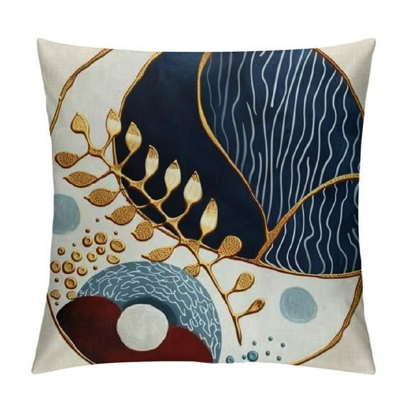 COMIO Boho Throw Pillow Covers Mid Century Modern Navy Blue Burnt Orange Pillow Cover Decorative Abstract Minimalist Cushion Pillow Case Indoor Outdoor for Couch Bed Home Decor