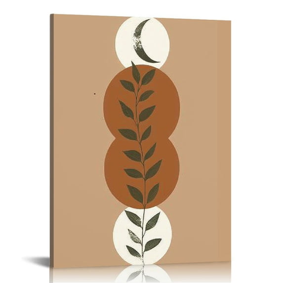 COMIO Boho Wall Art, Geometric Decor, Canvas Art Work, Minimalist Picture, Beige Wall Print, Burnt Orange Poster For Bedroom Bathroom Living Room Abstract Printing Aesthetic Decoration
