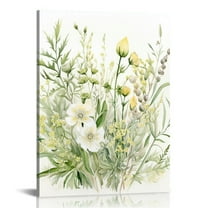 COMIO Botanical Plant Canvas Wall Art, Framed Boho Wall Decor for Bathroom, Minimalist Aesthetic Bedroom Wall Art, Sage Green Eucalyptus Leaf Prints for Office