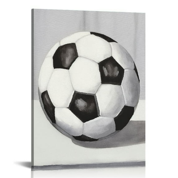 COMIO Boys Room Decor Sports Decor for Boys Bedroom Rustic Soccer Football Pictures Wall Art Canvas Vintage Ball Painting Sports Nursery Playroom Artwork Home Decorations