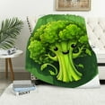 thumbnail image 1 of COMIO Broccoli Cartoon Throw Blanket Soft Round Blanket Wrap Blanket for Home Travel, 1 of 6