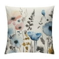 thumbnail image 1 of COMIO Brown Cream Grey Teal Floral Pillow Covers Watercolor Flower Lumbar Bed Pillow Cases Rustic Abstract Modern Throw Pillows Farmhouse Home Decor for Living Room Bedroom Bed Cushion, 1 of 5