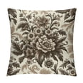 thumbnail image 1 of COMIO Brown and White Flowers Pillow Covers Vintage Brown Flowers Throw Pillowcase Decorative Morden Floral Outdoor Cushion Cover for Patio Sofa Bedroom Indoor Outdoor Party, 1 of 5