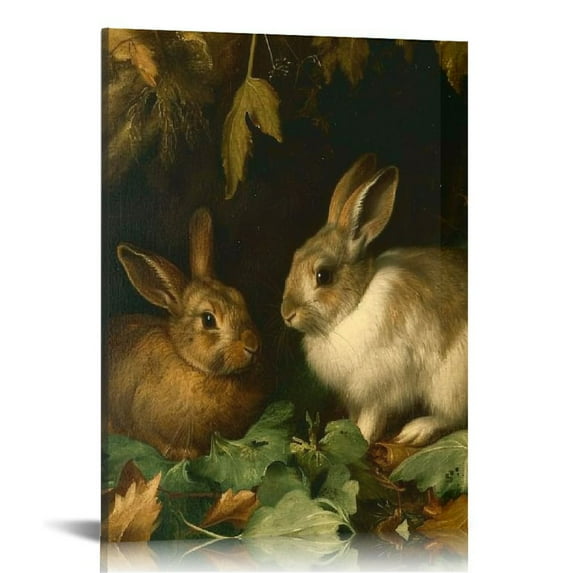 COMIO Bunny Rabbit Poster Decorations For Wall Art Canvas Animal Prints Vintage Artwork For Bedroom Famous Paintings Pictures Prints Classic Home Decor