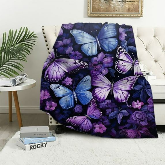 COMIO Butterfly Blanket for Women/Girls, Butterfly Gifts for Women Adults, Cute Blankets for Teen Girls, Blankets for Adults/Kids,Soft Blanket and Throw,Birthday