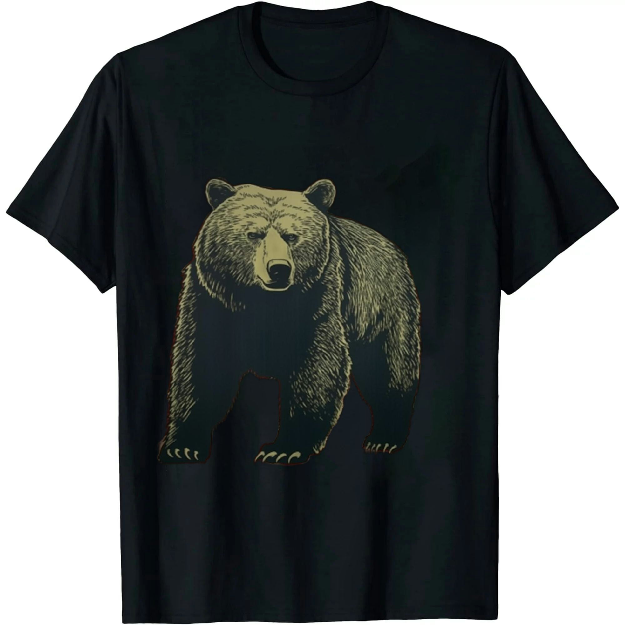 Shop4Ever California Distressed White Bear T-Shirt Cali Shirts