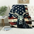 thumbnail image 1 of COMIO  Camo Deer Blanket for Men, Men's Hunting Blanket Deer Hunting Gifts for Men, Camouflage USA Flag Blankets for Men, Hunting Decor for Room Bed Sofa, 1 of 6
