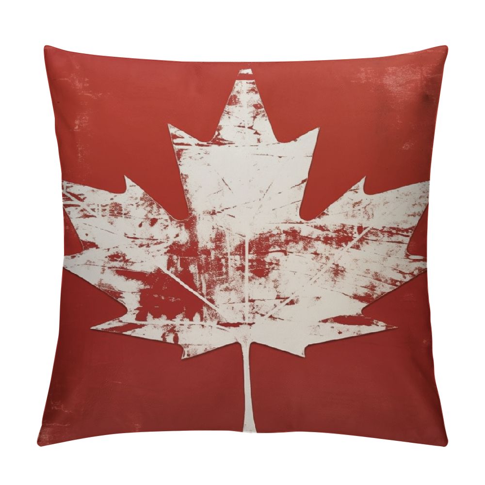 COMIO Canada Flag Retro Vintage Maple Leaf Proud Canadian Throw Pillow, Multicolor