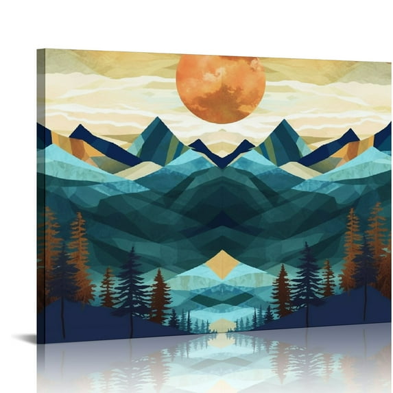 COMIO Canvas Home Artwork Decoration Abstract Mountain Nature Scenery Canvas Wall Art Woodland Nursery Decor for Living Room, Bedroom