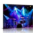 thumbnail image 1 of COMIO  Canvas Print Wall Art Vibrant Blue Stage Lights Drum Set Music Instruments Photography Realism Decorative Concert Multicolor Scenic Fun Pop Art for Living Room, Bedroom, Office, 1 of 4