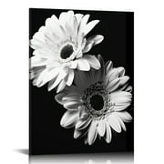 COMIO Canvas Prints Wall Art For Home and Office Wall Decoration Black And White Diasy Canvas Artwork Print Painting Picture Flower Modern Abstract Unframe Wall